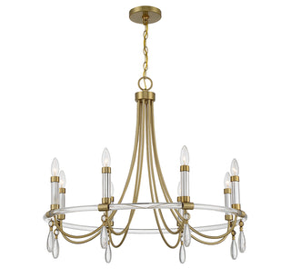 Mayfair 8-Light Chandelier in Warm Brass and Chrome