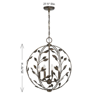 Laska 4-Light Pendant in Enchanted Bronze by Breegan Jane