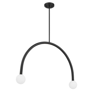 2-Light Chandelier in Matte Black