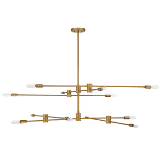 Lyrique 12-Light Chandelier in Warm Brass