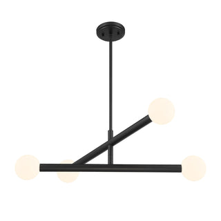 4-Light Chandelier in Matte Black