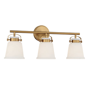 Kaden 3-Light Bathroom Vanity Light in Warm Brass
