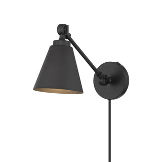 1-Light Wall Sconce in Matte Black (Set of 2)