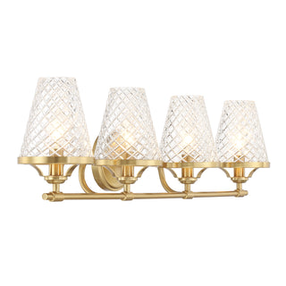 Candler 4-Light Bathroom Vanity Light in Warm Brass