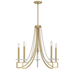 Helen 5-Light Chandelier in Warm Brass