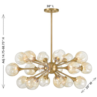 Matisse 18-Light Chandelier in Warm Brass