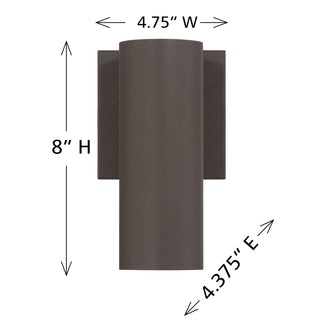 Kelley 1-Light LED 5CCT Cylinder Exterior Light in Bronze