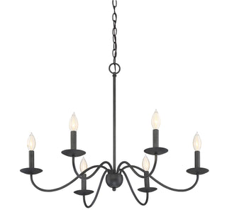 6-Light Chandelier in Aged Iron