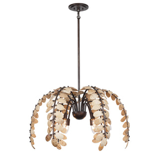 Grecian 6-Light Chandelier in Champagne Mist with Coconut Shell by Breegan Jane