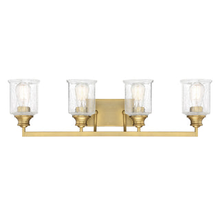 Hampton 4-Light Bathroom Vanity Light in Warm Brass