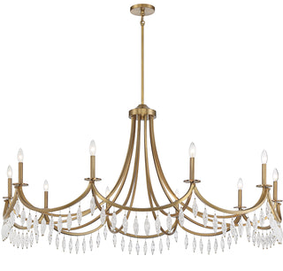 Kameron 10-Light Chandelier in Warm Brass