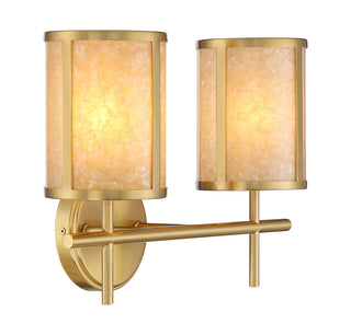 Camden 2-Light Bathroom Vanity Light in Warm Brass