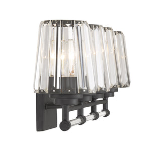Garnet 4-Light Bathroom Vanity Light in Matte Black
