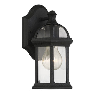 Kensington 1-Light Outdoor Wall Lantern in Textured Black