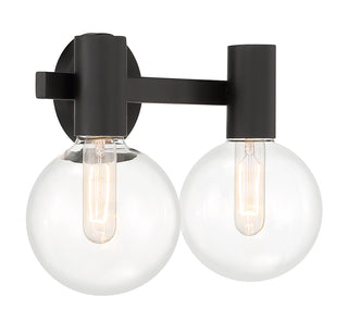Wright 2-Light Bathroom Vanity Light in Matte Black
