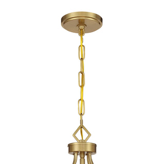 Mercer 4-Light Pendant in Matte Black and Warm Brass