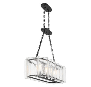 Genry 3-Light Linear Chandelier in Matte Black