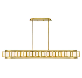 Gideon 8-Light Linear Chandelier in Warm Brass