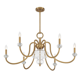 Bergdorf 6-Light Chandelier in Warm Brass
