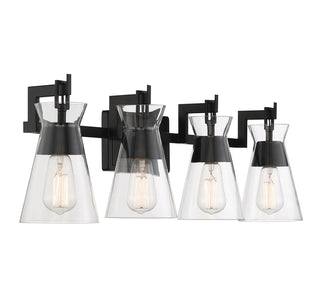 Lakewood 4-Light Bathroom Vanity Light in Matte Black