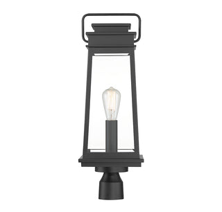 Boone 1-Light Outdoor Post Lantern in Matte Black