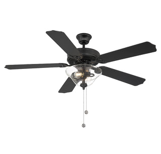 52" 2-Light Ceiling Fan in Matte Black