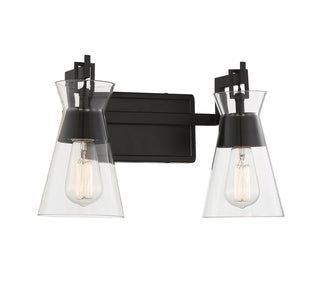 Lakewood 2-Light Bathroom Vanity Light in Matte Black