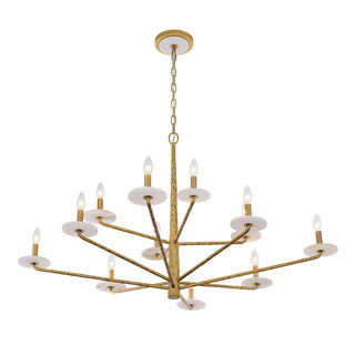 Judi 12-Light Chandelier in Distressed Gold by Breegan Jane