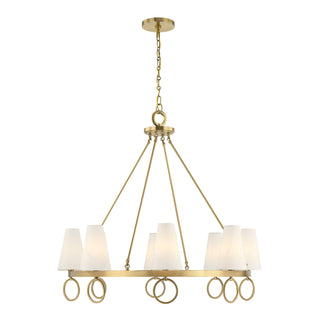 Wilkes 8-Light Chandelier in Warm Brass by Dann Foley