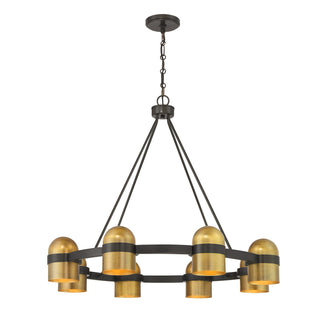 Andover 8-Light Chandelier in Mediterranean Bronze and Riviera Brass