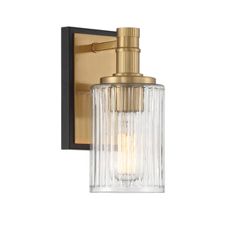 Concord 1-Light Wall Sconce in Matte Black with Warm Brass