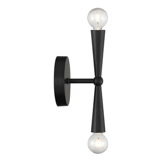 2-Light Wall Sconce in Matte Black