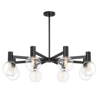 Wright 8-Light Chandelier in Matte Black