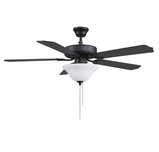 52" 2-Light Ceiling Fan in Matte Black