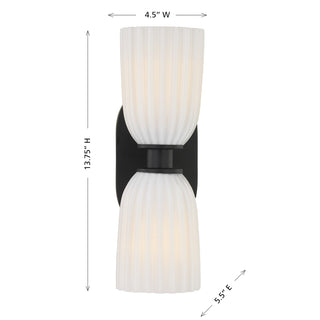 Baldwin 2-Light Wall Wall Sconce in Matte Black