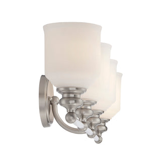 Melrose 4-Light Bathroom Vanity Light in Satin Nickel