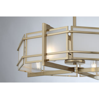 Canterbury 4-Light Fan D'Lier in Noble Brass