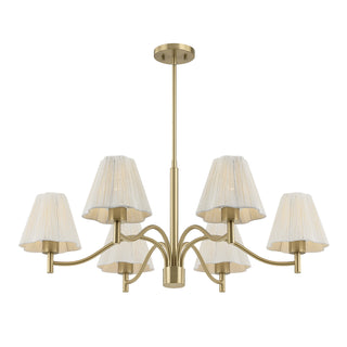 Rosa 6-Light Chandelier in Noble Brass