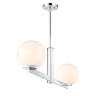 2-Light Linear Chandelier in Chrome