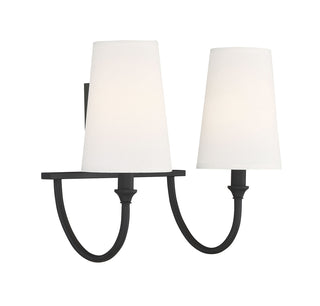 Cameron 2-Light Bathroom Vanity Light in Matte Black