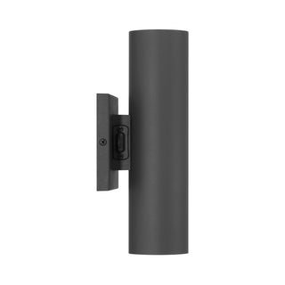 Kelley 2-Light LED 5CCT Cylinder Exterior Light in Black