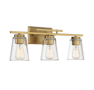 Calhoun 3-Light Bathroom Vanity Light in Warm Brass