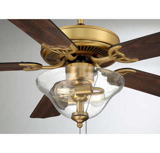 52" 2-Light Ceiling Fan in Natural Brass
