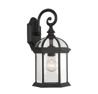 Kensington 1-Light Outdoor Wall Lantern in Textured Black