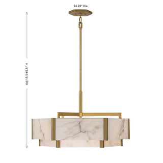 Orleans 6-Light Pendant in Distressed Gold
