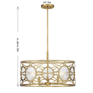 Balfour 5-Light Convertible Semi-Flush or Pendant in Warm Brass