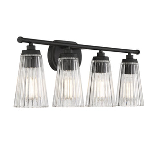 Chantilly 4-Light Bathroom Vanity Light in Matte Black