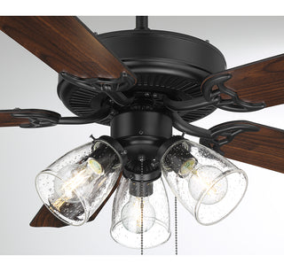 52" 3-Light Ceiling Fan in Matte Black
