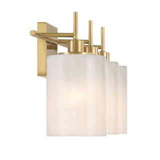 3-Light Bathroom Vanity Light in Natural Brass