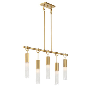 Chelsea 5-Light Linear Chandelier in Warm Brass